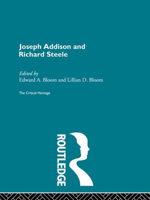 cover image of Joseph Addison and Richard Steele